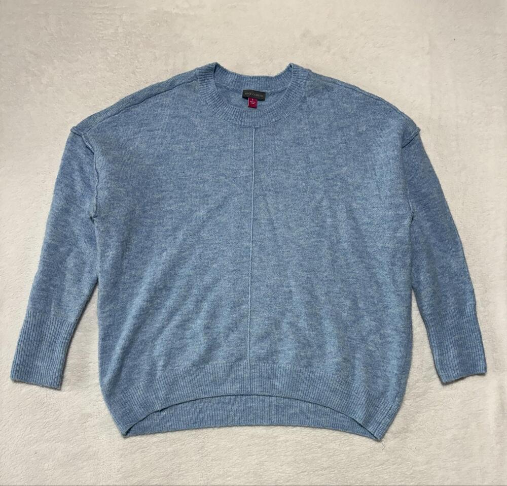 Vince Camuto Sweater Womens Small Blue Crew Neck Pullover Relaxed Soft